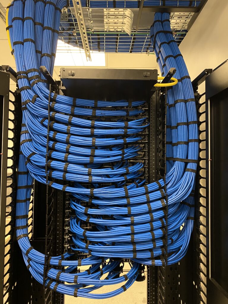 Image of a professional structured cabling installation done by CORE Cabling.